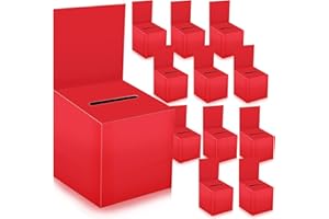 MOJIEZUO 12 Pack Raffle Box Donation Box for Fundraising, Ballot Cardboard Boxes with Slot for Ticket and Removable Header Charity for Collecting Business Card Voting Contes, 6 x 6 x 6 Inch