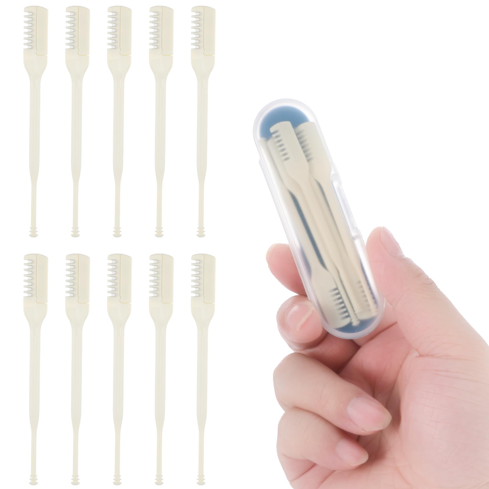 Photo 1 of MBAIYO 10-Pack Manual Nose Hair Trimmer, 360° Rotating Nasal Hair Cutter with Ear Picker for Women Men Double Sided Nose Hairs Remover Tool