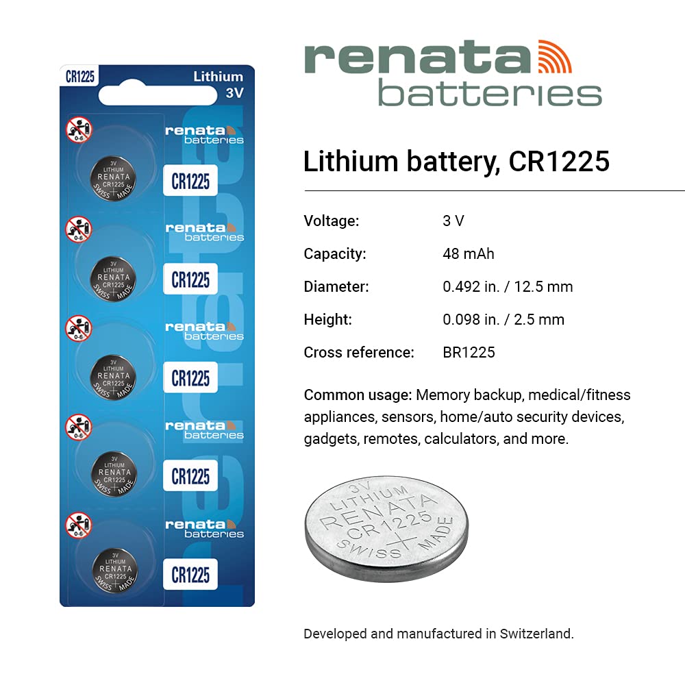 Renata Batteries CR1225 Watch Battery (5 Pack) Renata Batteries CR1225 Watch Battery (5 Pack)