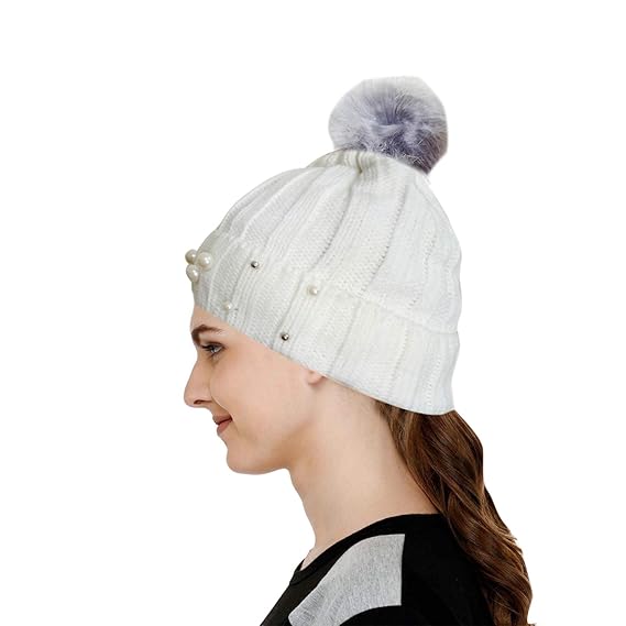 white womens beanie hat