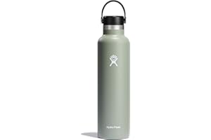 Hydro Flask Stainless Steel Standard Mouth Water Bottle with Flex Cap and Double-Wall Vacuum Insulation