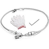 Spurtar 24" Universal Throttle Cable Stainless Steel Braided Adjustable | 24in Covering Locking Kit, Aluminum Fitting &amp; Ferrule, Accelerator, Automotive Replacement Part Swap Fuel Line