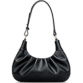 KKXIU Shoulder Bag Crescent Handbag Ruched Purse Underarm Bag Mini Hobo for Women,Detachable Gold Chain Crossbody Bag
