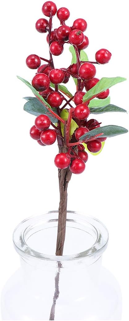 illusory44 Artificial Berry Fruit DIY Flowers Blue Berry Christmas Home Wedding Decorative Artificial Flower,red