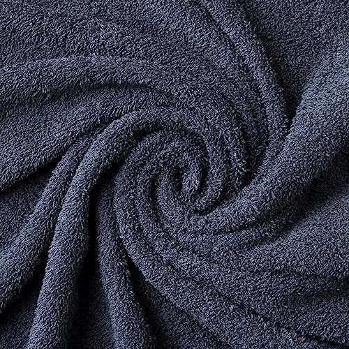 2 Duschtücher, 100% Baumwolle, 550 g/m², extra weich, sehr saugfähig und schnell trocknend, Maße 70 x 140 cm, Dunkelgrau