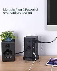 KOOSLA Dual 20W USB-C Power Strip Tower, Surge