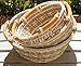 ShopOnNet RT450120-3 Handwoven Round Wicker Storage Basket Curve Pole Handle in Gray and Brown (Set of 3)