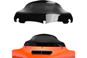 BUYINHOUSE 9" Black Wave Motorcycle Batwing Fairing Windshield Windscreen Wind Splitter Fit for 2015-2024 for Harley Touring Street Glide/Electra Glide