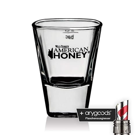 Wild Turkey Glas Gläser Honey Shotglas Schnapsglas Bourbon Gastro NEU + anygoods Flaschenausgiesser