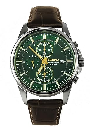 seiko chronograph 100m green
