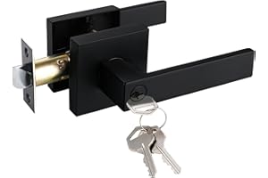 NEWBANG Keyed Entry Solid Door Lever Matte Black Finish