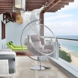 Warmiehomy Hanging Chair Cushion Pad with Pillow - Grey 66x45cm view 6