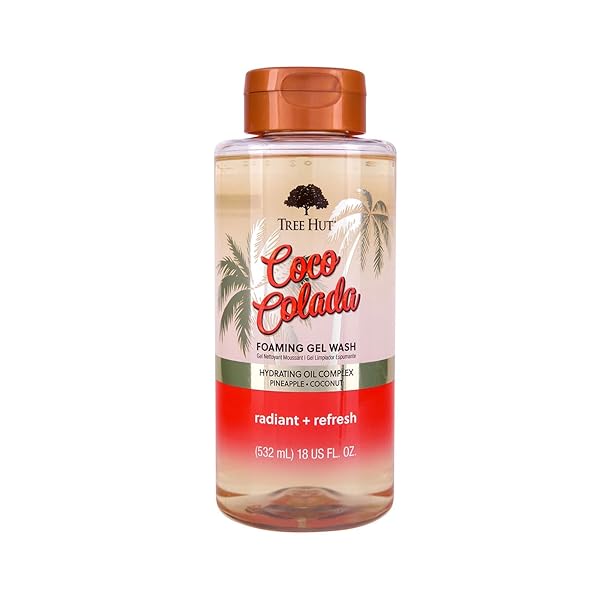 TREE HUT COCO COLADA RADIANT & REFRESH FOAMING GEL WASH, 18 OZ.
