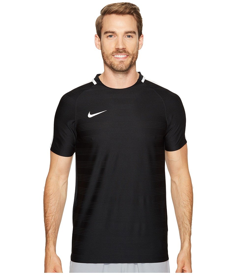 Nike Dry Squad Soccer Top Black/White/White Mens T Shirt, Large