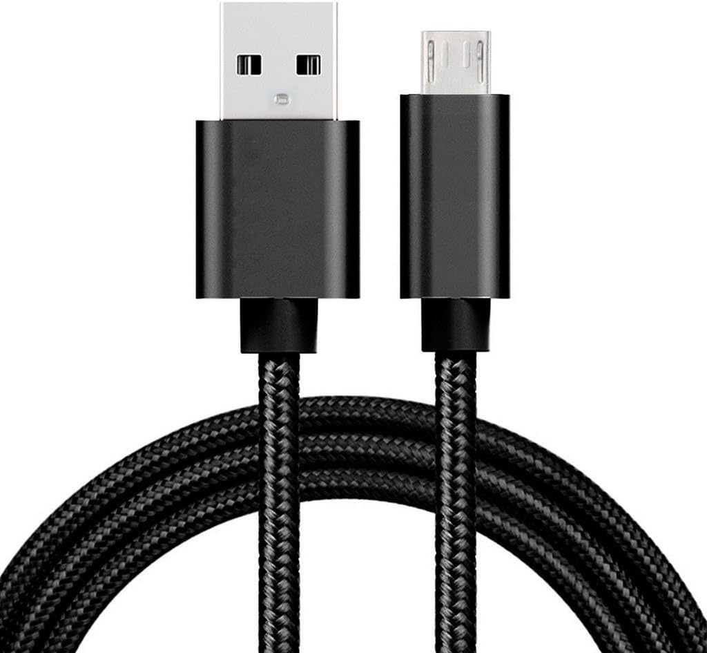 Premium Micro USB Nylon Braided Cable Tangle-Free Fast Charging and Sync Cable - BLACK for Dupad Story M7 / Dupad Story Marshall