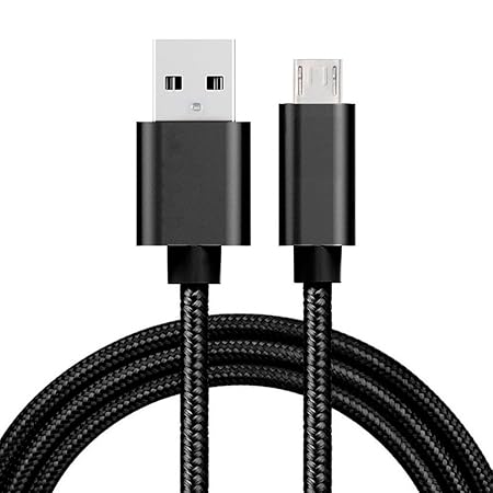 Micro USB Kabel Nylon Geflochtenes Schnellladekabel - SCHWARZ für Timmy M20 Pro / Timmy X9