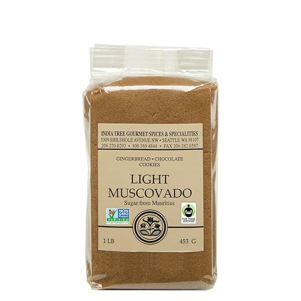 INDIA TREE LIGHT MUSCOVADO SUGAR, 1 LB.