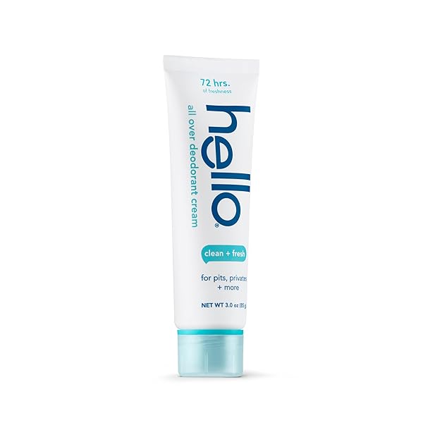 HELLO CLEAN & FRESH ALL OVER WHOLE BODY DEODORANT CREAM FOR WOMEN AND MEN, ALUMINUM FREE, SAFE FOR SENSITIVE SKIN, PITS, PRIVATES, 3 OUNCES