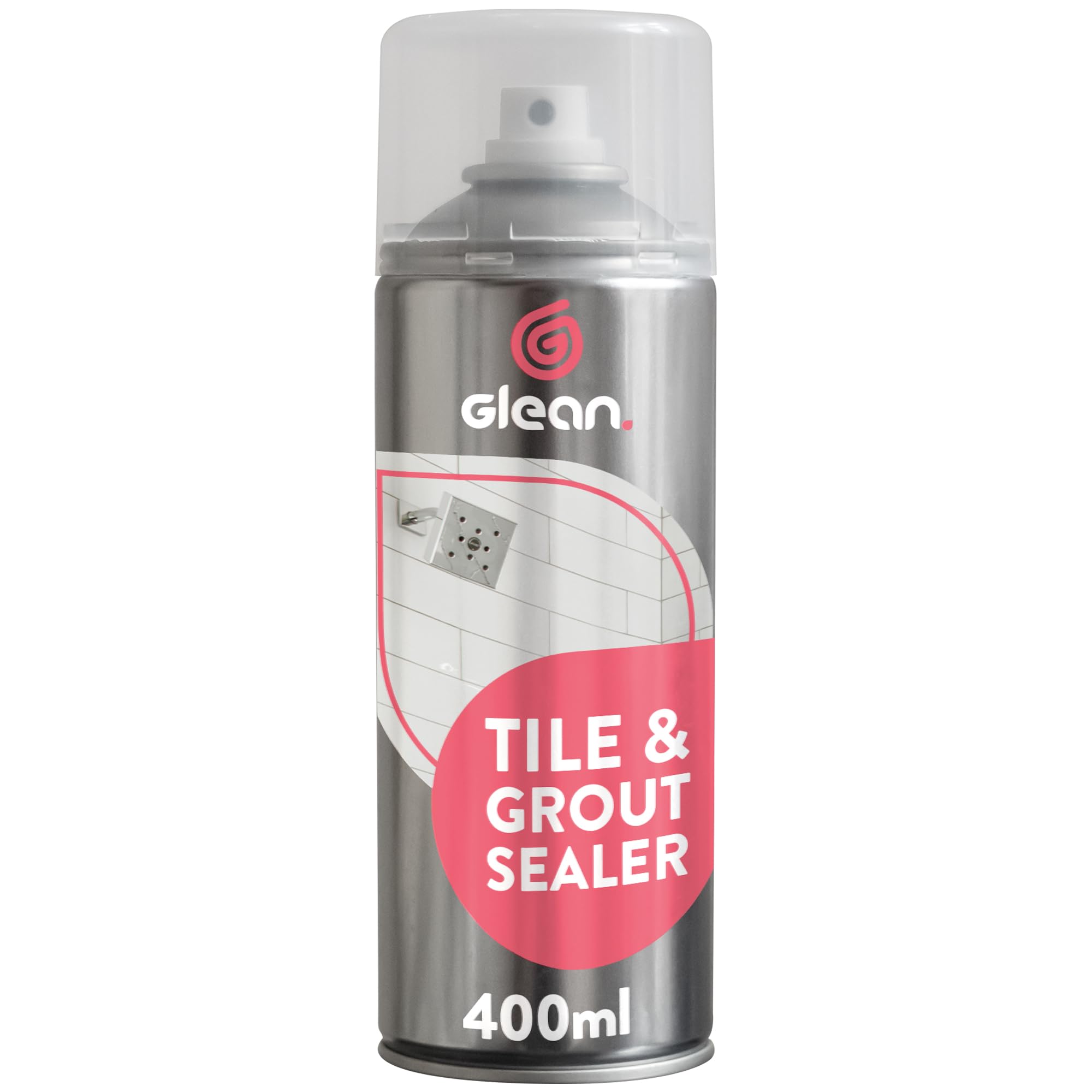 GLEAN Tile & Grout Sealer Spray | 400ml | Clear Waterproof Sealant for Coloured & White Grout | Kitchen & Bathroom Use | Protects From Mould, Stains, Grease & Dirt | Quick-Drying Lasting Protection