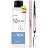Poly Gel Kit for Slip Solution: Easy Shaping with Brush, 120 mL | Helps Reduce Brush Sticking for Beginners - Spread, Smooth and Shape Poly Gel Nail Extensions at Home