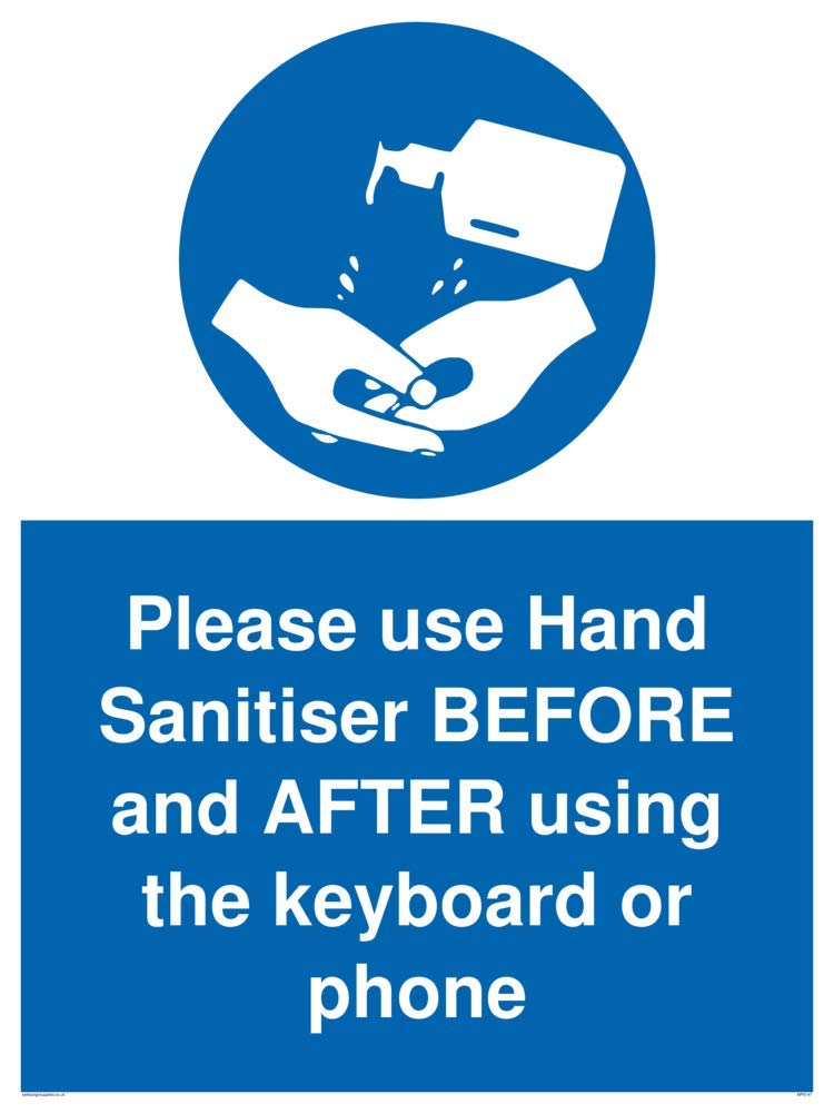 Please use Hand Sanitiser BEFORE and AFTER using the keyboard or phone