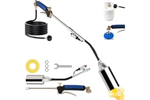 Jiimee Propane Torch Weed Burner, Weed Torch Propane Burner for Outside, Blow Torch Gun for Propane Tank Weeds with 10FT Hose