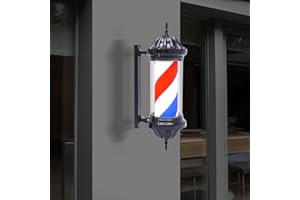 28'' Barber Pole, Barber Shop Pole Light, Rotating LED Stripes Hair Salon Open Sign Outdoor, Hair Salon Barber Shop Open Sign