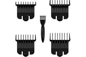 WUSUKER T Outliners Guards for Andis T Outliner, From 1/16-3/8 inch Snap-on Blade Attachment Combs Set, 4 Pack