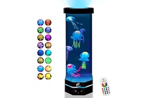 Lightahead LED Fantasy Jellyfish Lamp with Color Changing Light Effects. A Sensory Synthetic Fish Tank Aquarium Mood Lamp. Large (15 Inches Tall)