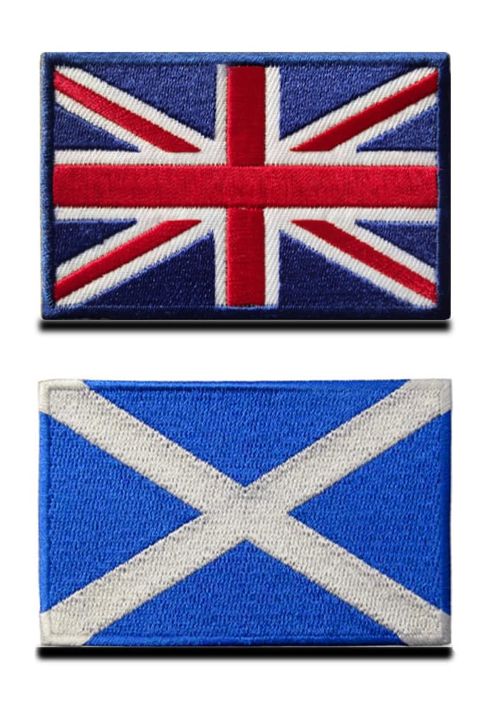 Zcketo 2 Pack United Kingdom Great British Union UK and Scotland Patch Hook and Loop Embroidered National Emblem Patch for Football Clothes Jersey Backpack Caps Travel Tactical -Blue