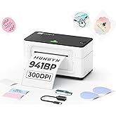 MUNBYN Bluetooth Thermal Label Printer 941BP, 300DPI Wireless 4x6 Shipping | USB &amp; Bluetooth, iOS &amp; Android Support, Windows &amp; Mac Compatible, Small Business, Home Office, Ecommerce Sellers （White)