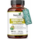 Naturfi Organic - Goldenseal Root Capsules, 90 Capsules, USDA Organic, Lab Tested, Pure Natural Goldenseal Root Powder Supplement