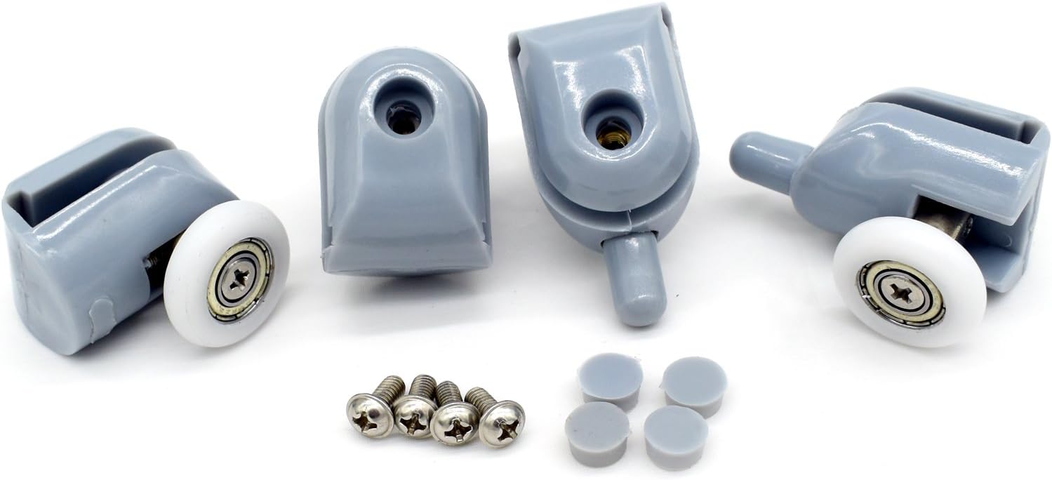 8 Shower Door Rollers Wheels Runners Pulley Roller 23mm(Gray, 23mm), Gray 4upper Wheel +4lower Wheel, 23 mm - Image 4
