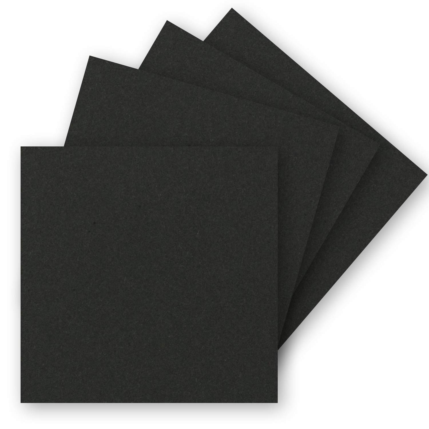 50 single cards square - 15 x 15 cm in black (kraft paper) - 240 g m² - blank craft cards, postcards, craft cardboard in clay paper quality — image 1