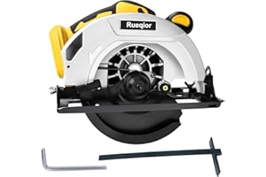 Rueqior Cordless Circular Saw Compatible with Dewalt 20V Battery, 7-1/4 Inch Power Wood Saw with Brushless Motor, 0-45 Degree
