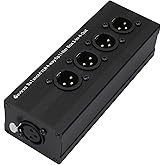 Devinal 1-IN-4-OUT XLR Audio Splitter Box ; XLR 1 Female to 4 Male Balanced Converter ; 4-Way Stereo Passive Audio Cable