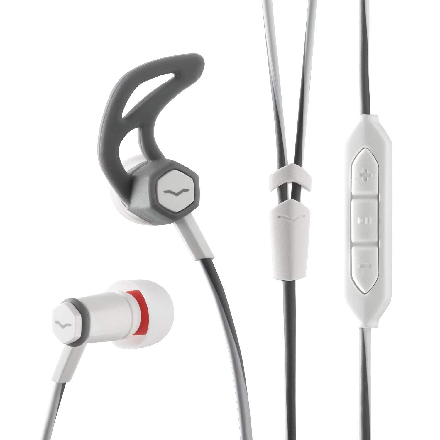 V-Moda Forza In-Ear Hybrid Sport Headphones with 3-Button Remote and Microphone - Apple Devices, White