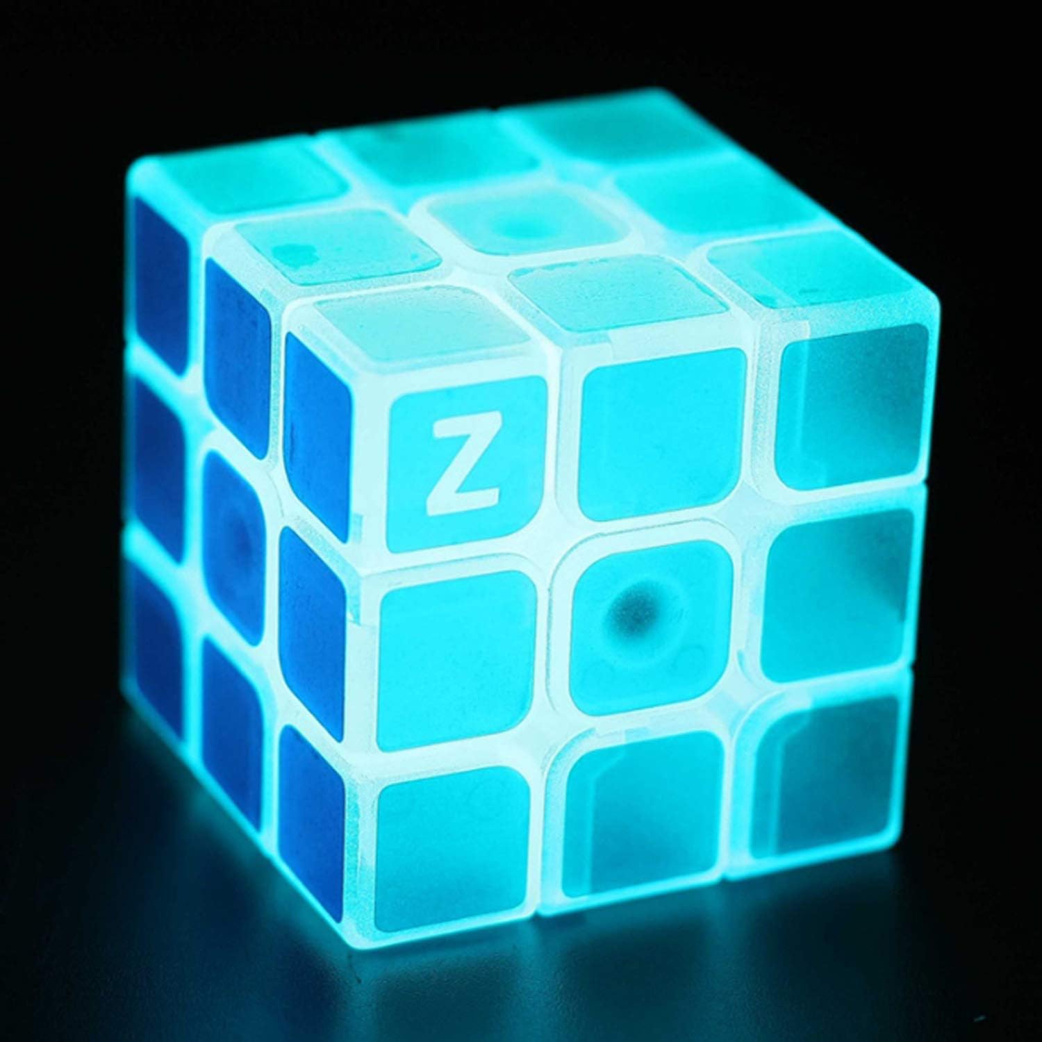 YGFS Cloth Blue Third-Order Cube Creative Luminous Blue Sticker Educational Toy Smooth Game Cube