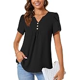 CATHY Women's Summer Casual Dress - V Neck Short Sleeve Sundress With Pockets, Loose Fit For Beach Or Daily Wear