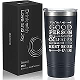 Boss Gifts for Men, 20oz Engraved Stainless Steel Insulated Travel Mug, Perfect Boss Idea for Men/Male in Boss Day, Birthday,