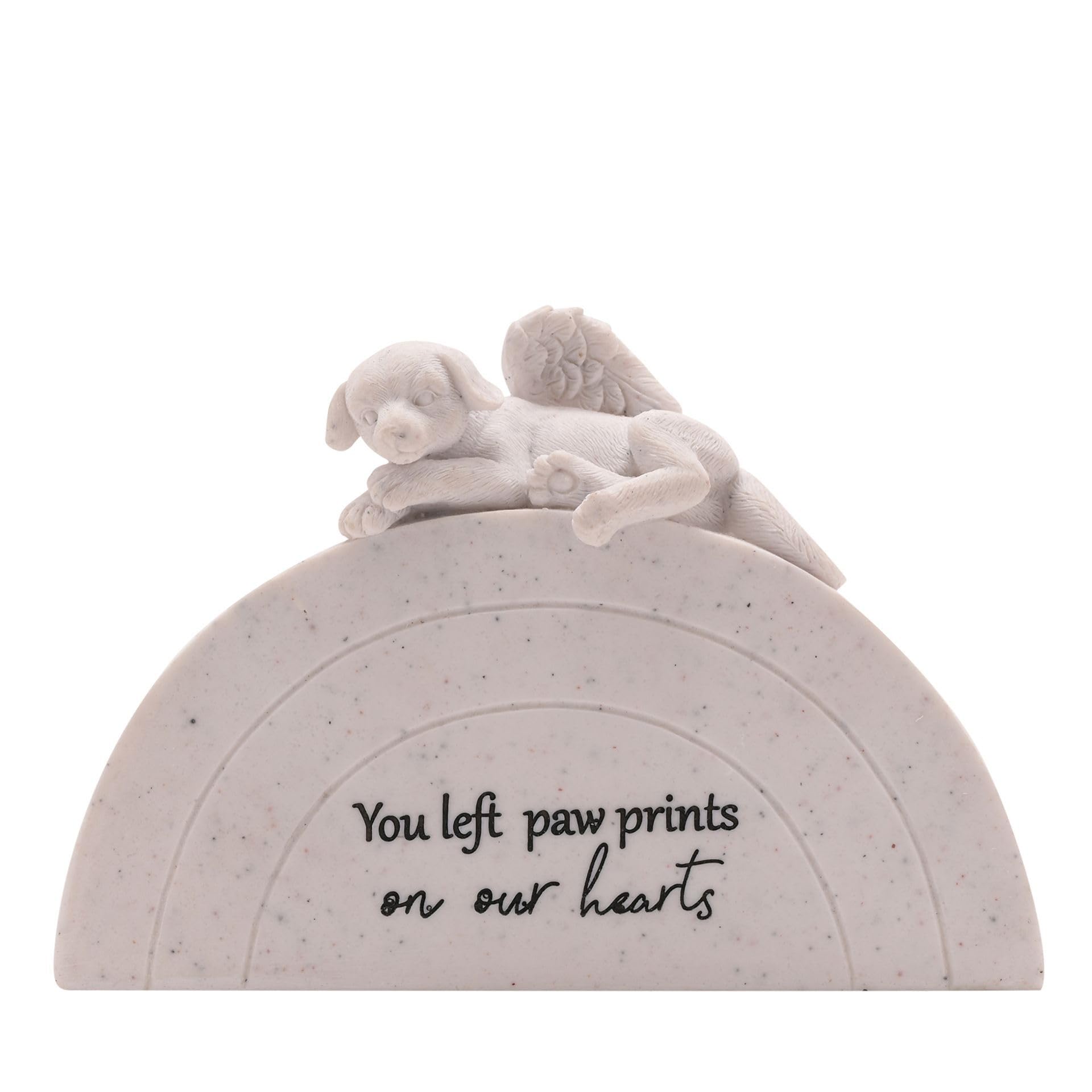 Widdop Thoughts Of You Polyresin Rainbow Shaped Dog Memorial Stone Plaque - Dog Pet Remembrance Tribute Bereavement Ornament