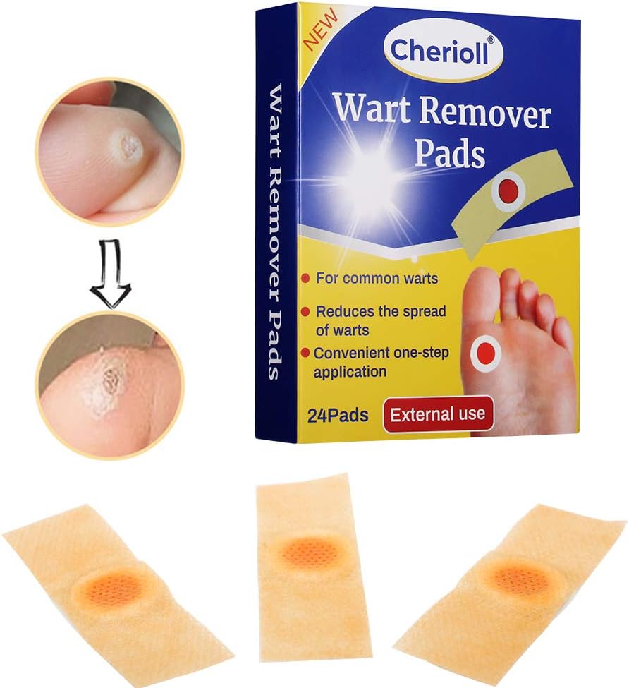 Wart Remover, Wart Removal Plasters Pad, Foot Corn Removal Plaster with Hole, Feet Callus Remove, Soften Skin Cutin Sticker Cure Toe Protector, Relief Pain Removal Warts Plaster 24 Pcs/Box: Health & Personal Care