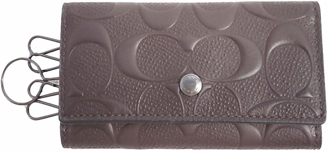 Amazon コーチ キーケース メンズ Coach アウトレット クロスグレイン レザー レザー 4リング キーケース F Mah マホガニー キーケース