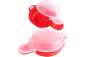 WADY 2-Pack Microwave Egg Cooker Kit, Fast Egg Maker for Hard Boiled Eggs, Omelets, Hamburg & Breakfast Sandwich, Easy Microw