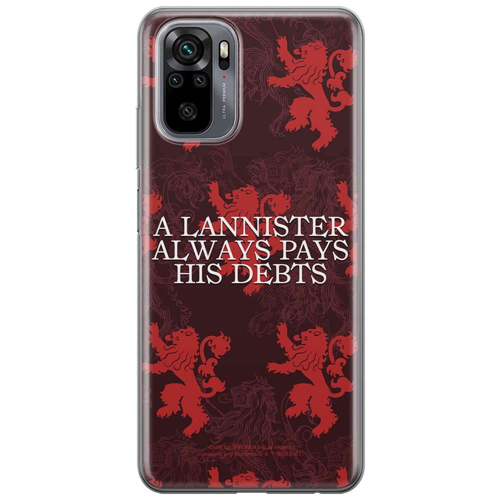 ERT GROUP mobile phone case for Xiaomi REDMI NOTE 10/ 10S original and officially Licensed Game of Thrones pattern 018 optimally adapted to the shape of the mobile phone, case made of TPU