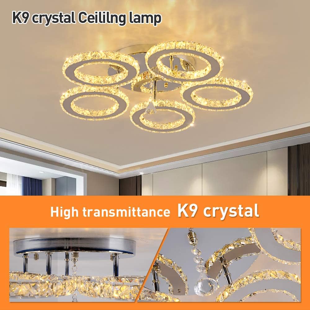 Deckenbeleuchtung Moderne Kristallkronleuchter,Edelstahl Pendelleuchte