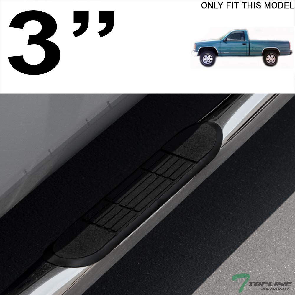 Topline Autopart 3' Polished Stainless Steel Side Step Nerf Bars Rail Running Boards For 8800