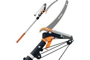 GARCARE 2 in 1 Pole Saw for Tree trimming & Tree Pruner Extendable Branch cutter with 1.57'' Cutting Capacity, Adjustable Length 4.8 ft - 6.9 ft