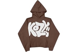 BLUBUKLKUN Kozy Hoodie Y2K Sweatshirt for Men Streetwear Hoodies Graphic Cropped Hoodie Men Unisex Long Sleeve Trendy
