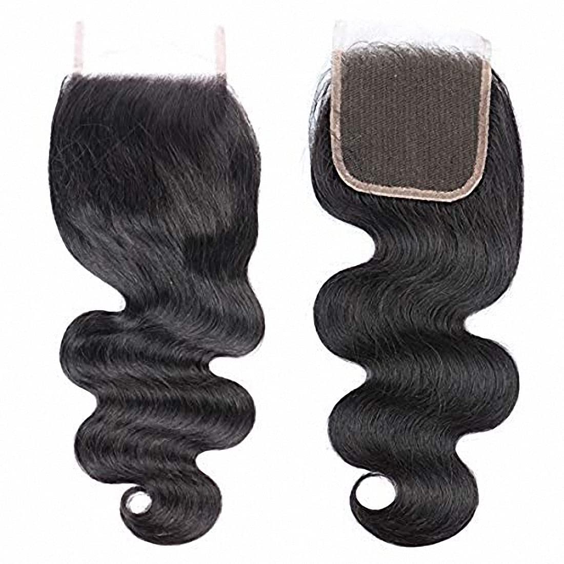 TOOCCI Body Wave Lace Closure 4x4 Human Hair Brazilian Virgin 100% Unprocessed with Baby Hair Natural Color 10inch